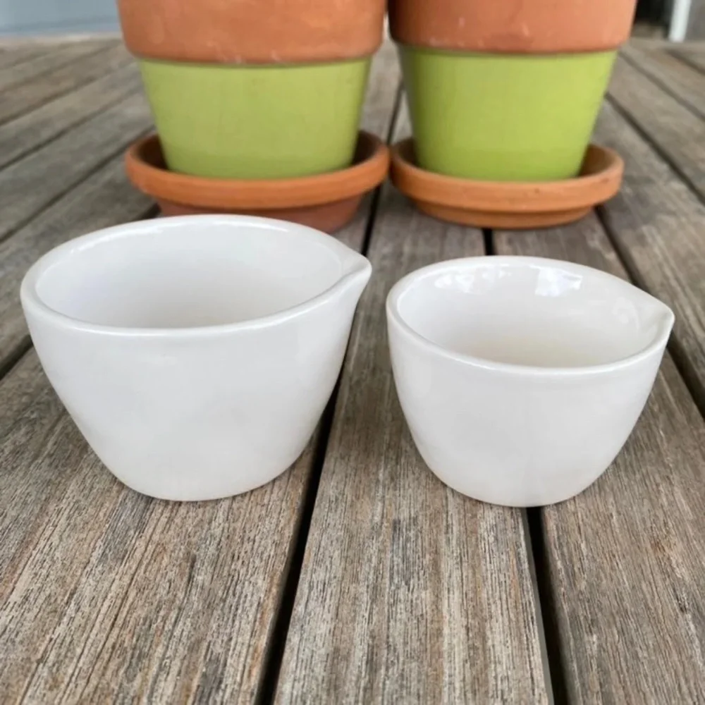Rae Dunn Measuring Cups Halloween Witch Feet Ceramic Pottery farmhouse Halloween